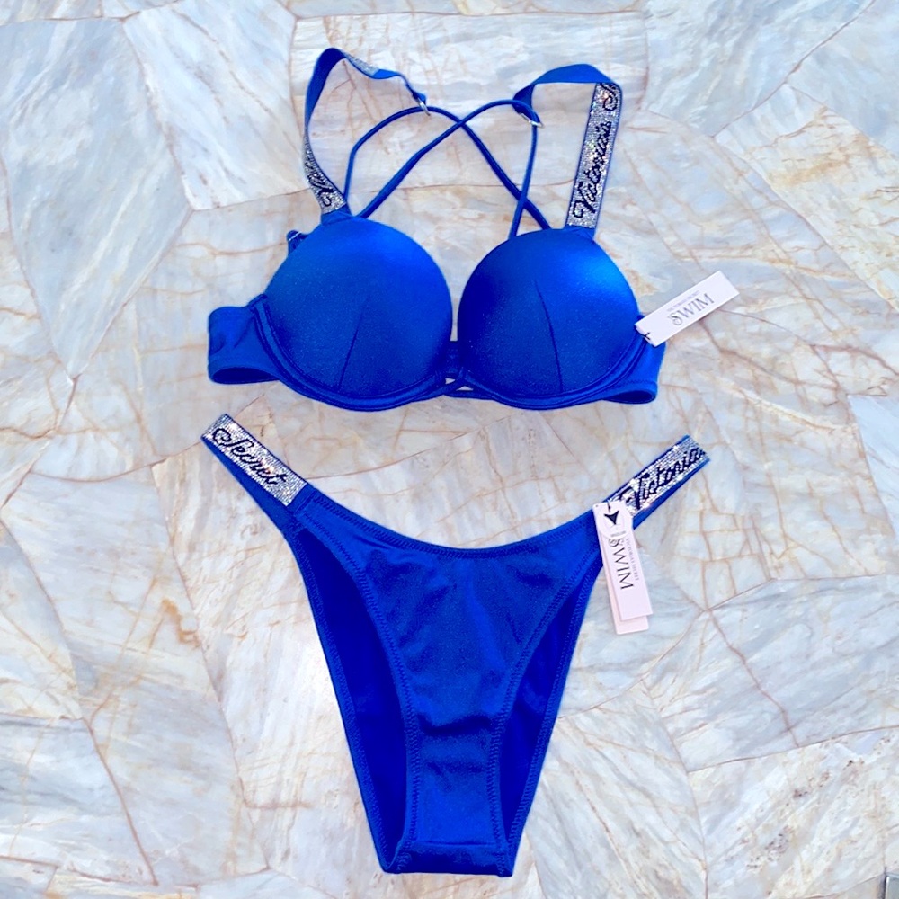 2 Pc Set 32B + Small Victoria's Secret  BOMBSHELL BIKINI Small Bottoms Set - Picture 2 of 13